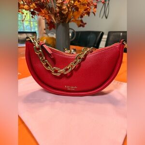 Kate Spade Cherry Red Bag with Gold Chain